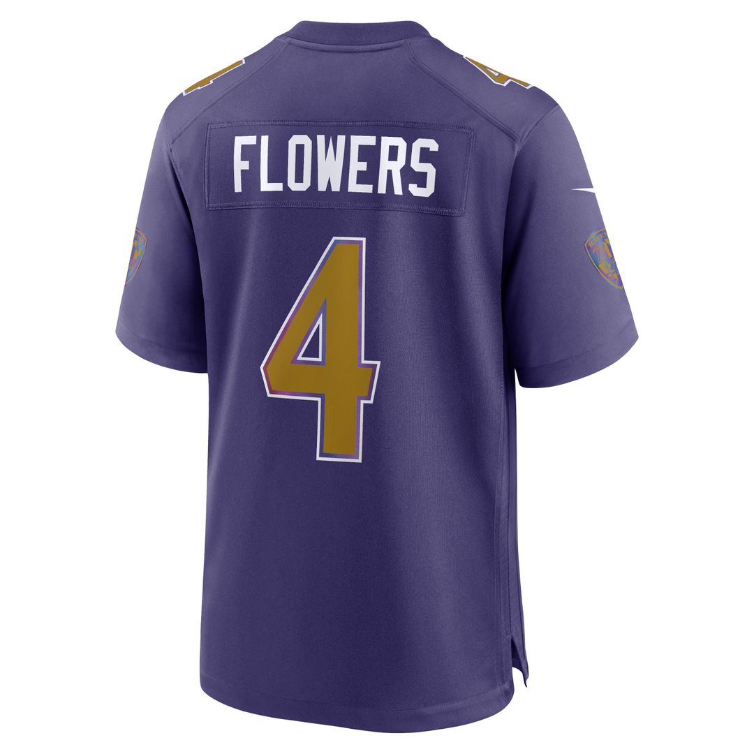 Zay Flowers Baltimore Ravens Game Jersey - White