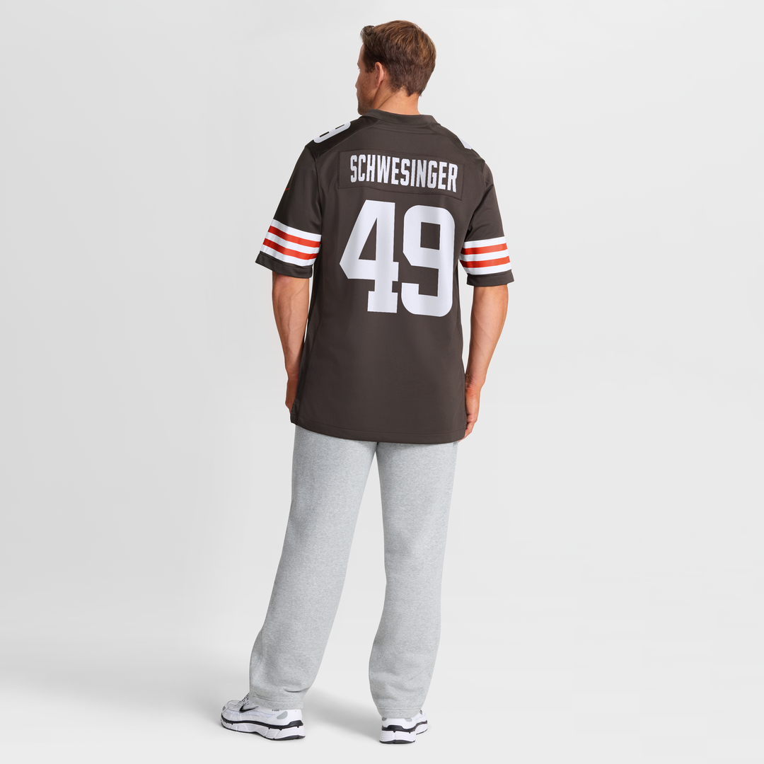 Carson Schwesinger Cleveland Browns 2025 NFL Draft Game Jersey - Brown