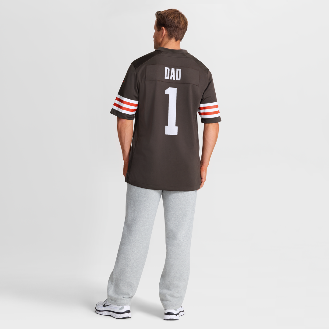 Number 1 Dad Cleveland Browns Game Jersey - Brown