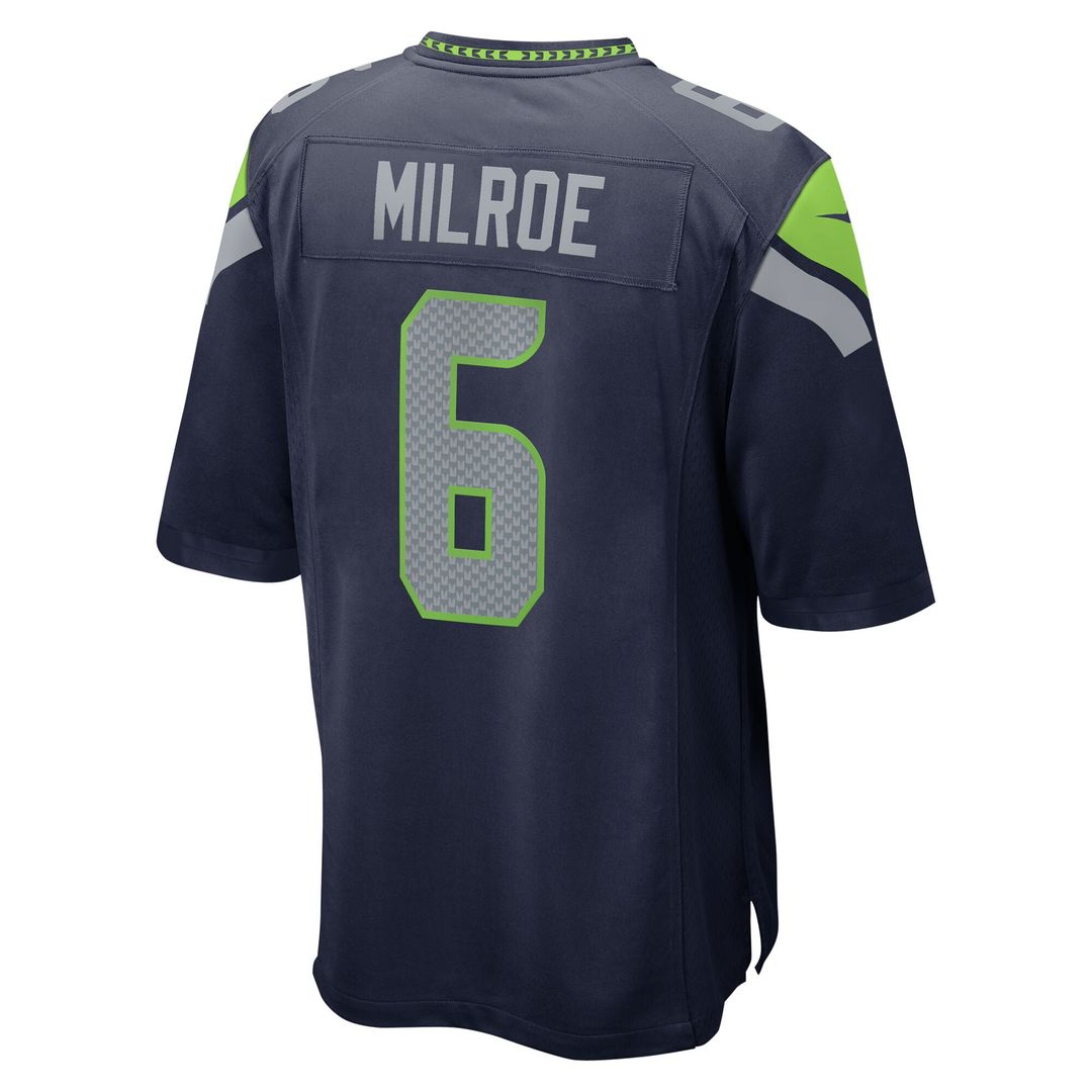 Jalen Milroe Seattle Seahawks 2025 NFL Draft Game Jersey - College Navy