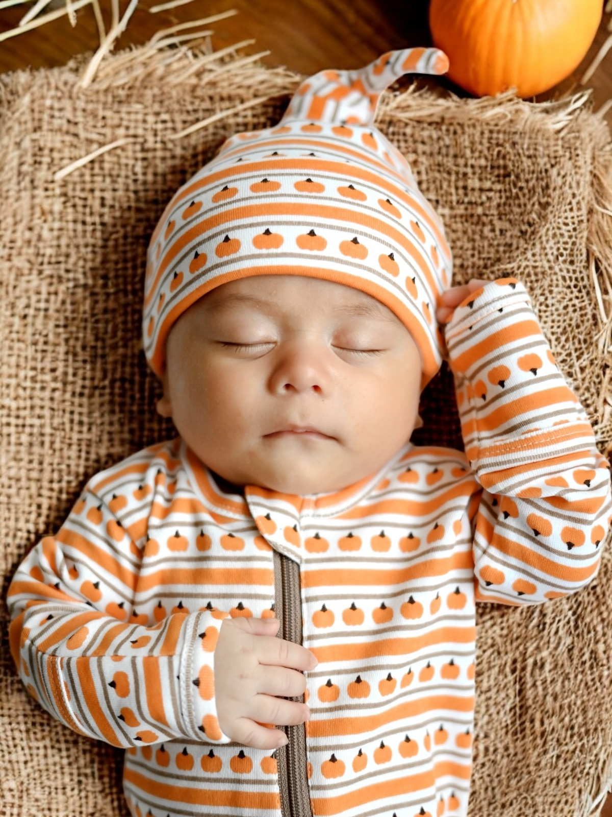 Pumpkin Stripe / Organic Beanie