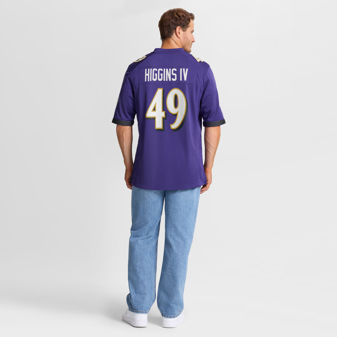 Jay Higgins IV Baltimore Ravens Team Game Jersey - Purple