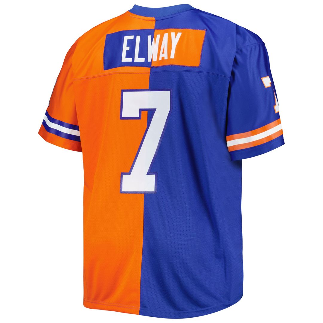 John Elway Denver Broncos Big & Tall Split Legacy Retired Player Replica Jersey - Royal/Orange