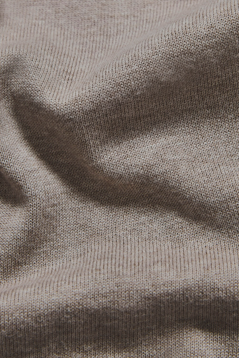 Pure Cotton Knitted Crew Neck Sweater in Neutral Marl