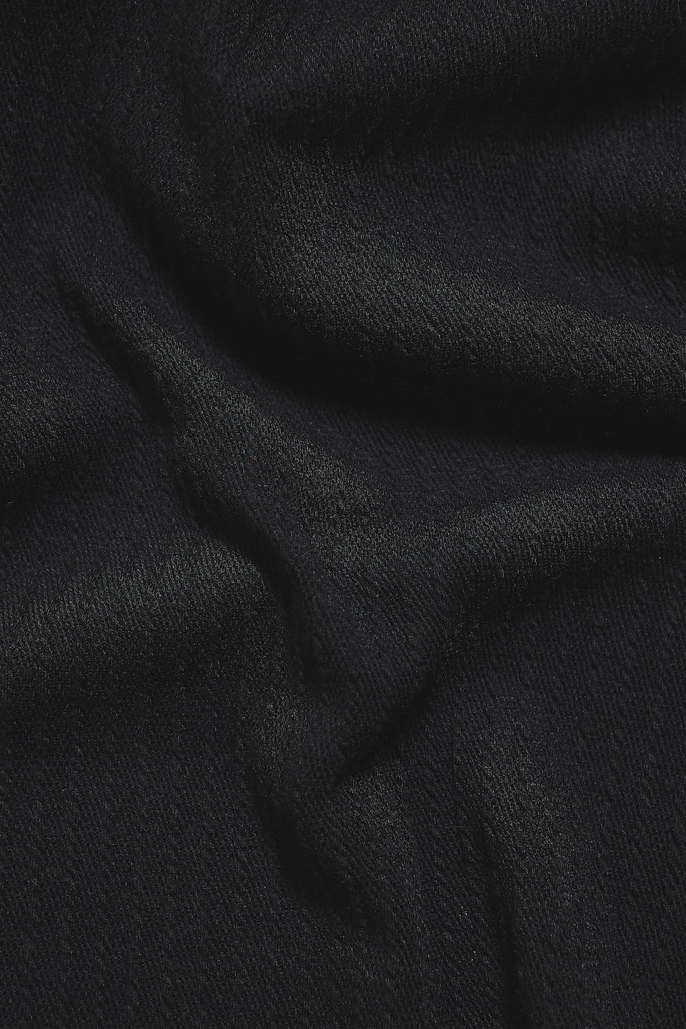 Fine Textured Stripe Cuban Collar Shirt in Black