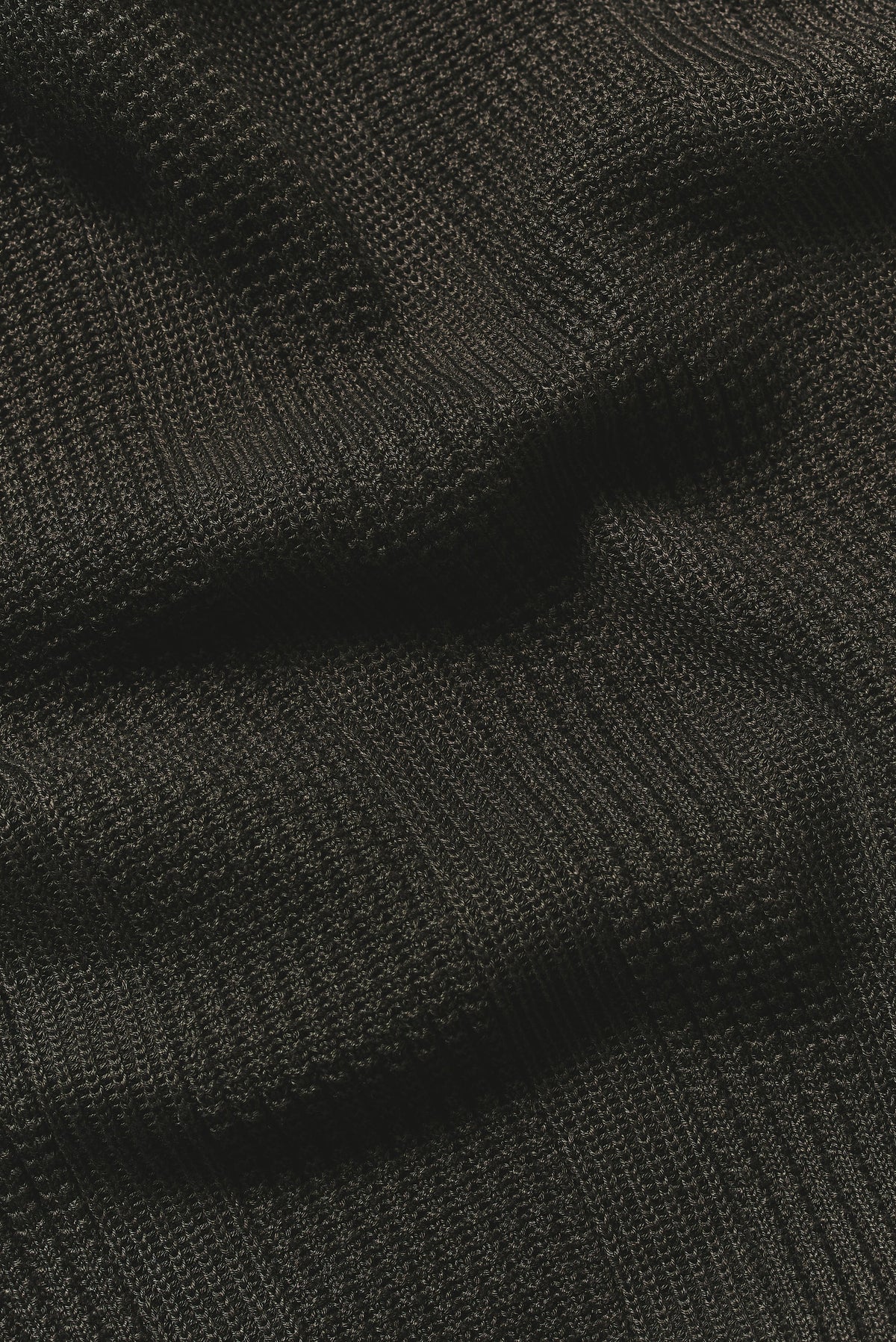 Vertical Stripe Knitted Polo Shirt in Khaki
