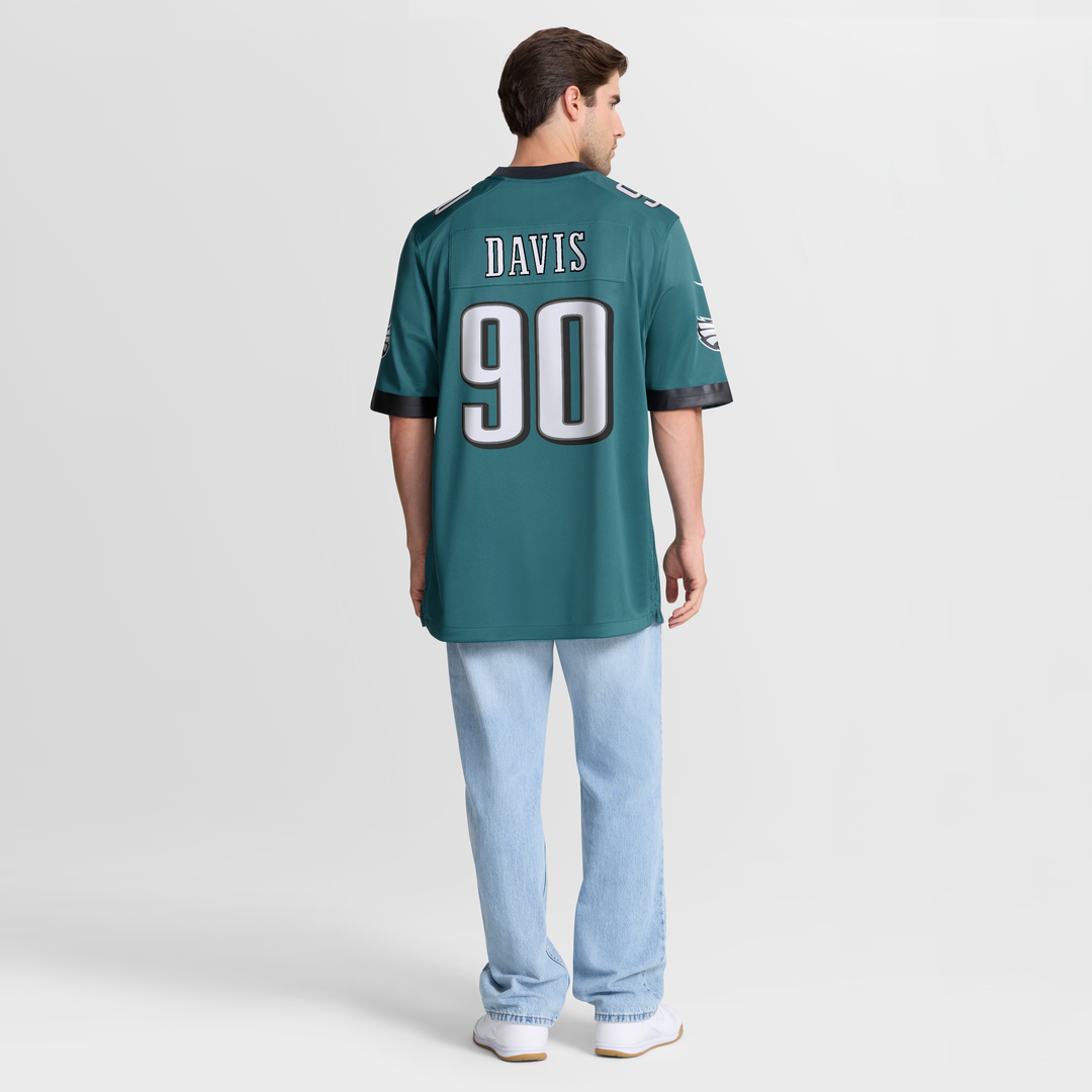 Davis Philadelphia Eagles Team Game Jersey - Midnight Green