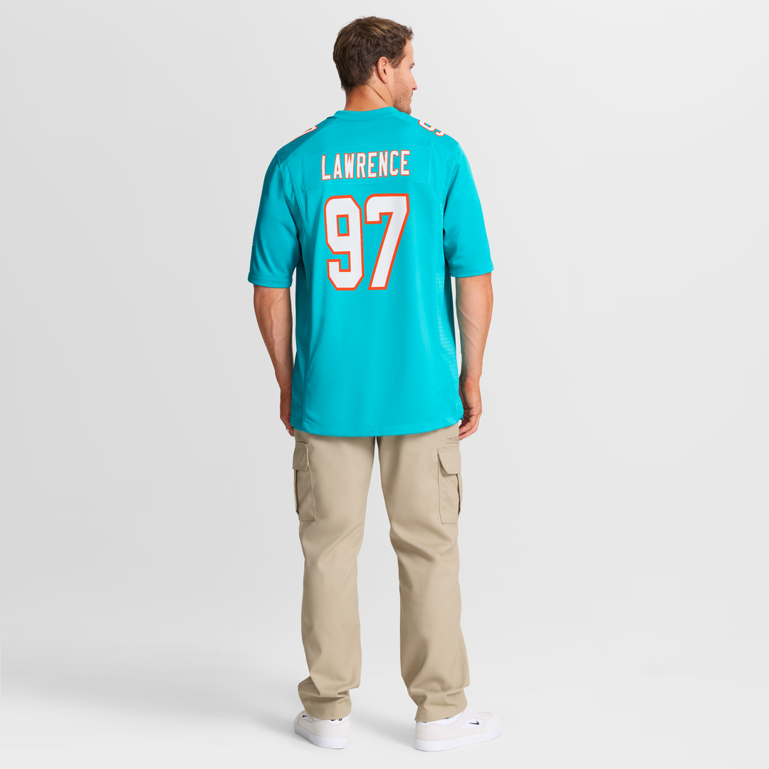 Rashard Lawrence Miami Dolphins Team Game Jersey - Aqua
