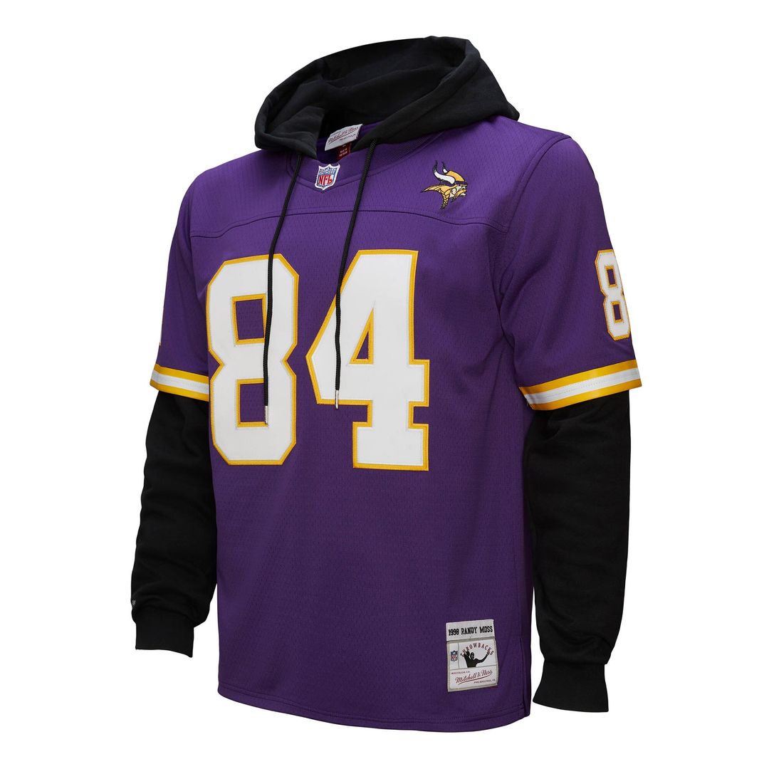 Randy Moss Minnesota Vikings Player Name & Number Hoodie Legacy Jersey - Purple