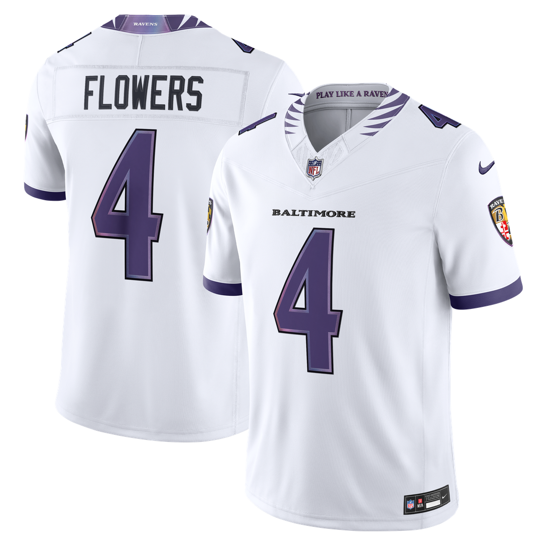 Zay Flowers Baltimore Ravens Vapor F.U.S.E. Stitched Limited Jersey - Purple