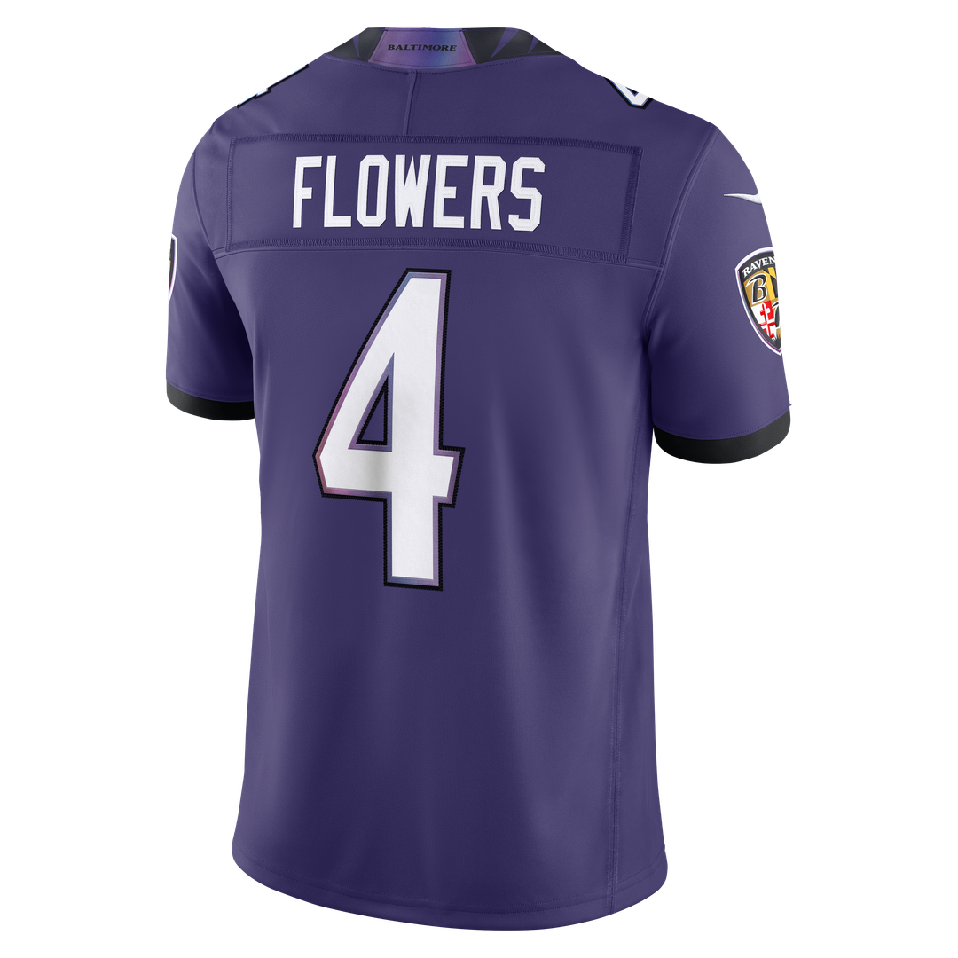 Zay Flowers Baltimore Ravens Vapor F.U.S.E. Stitched Limited Jersey - Purple