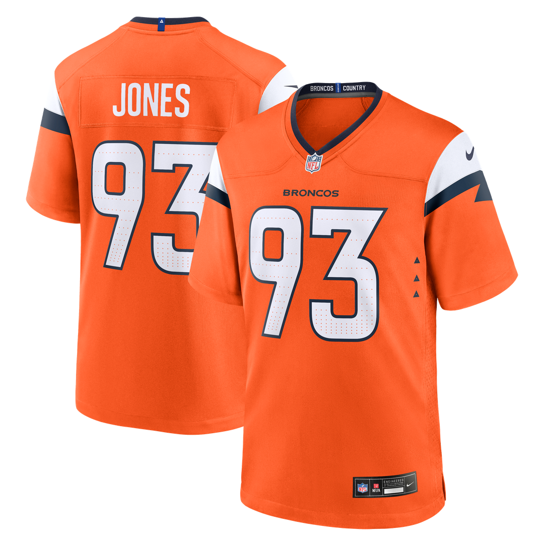 D.J. Jones Denver Broncos Team Game Jersey - Orange