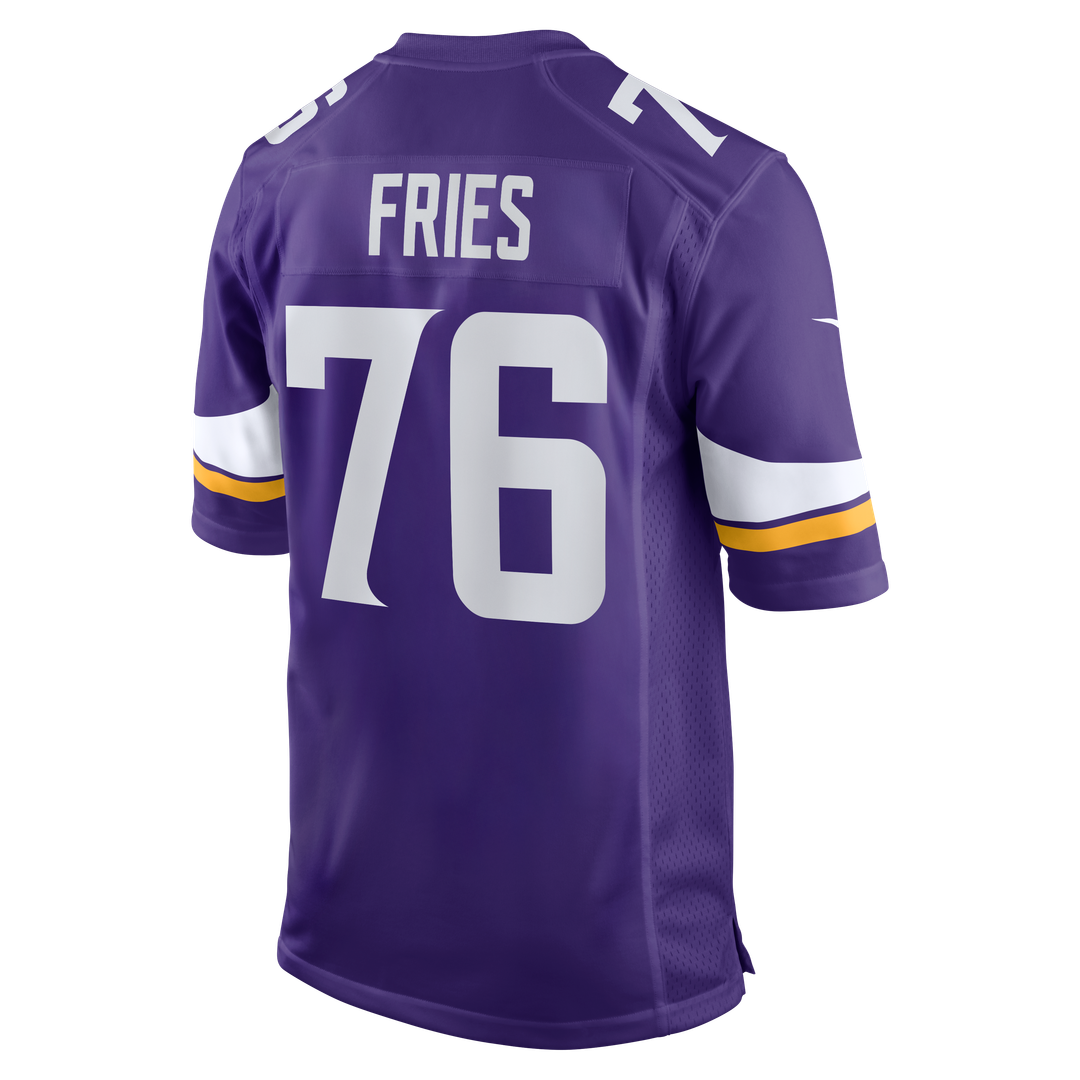 Will Fries Minnesota Vikings Team Game Jersey - Purple
