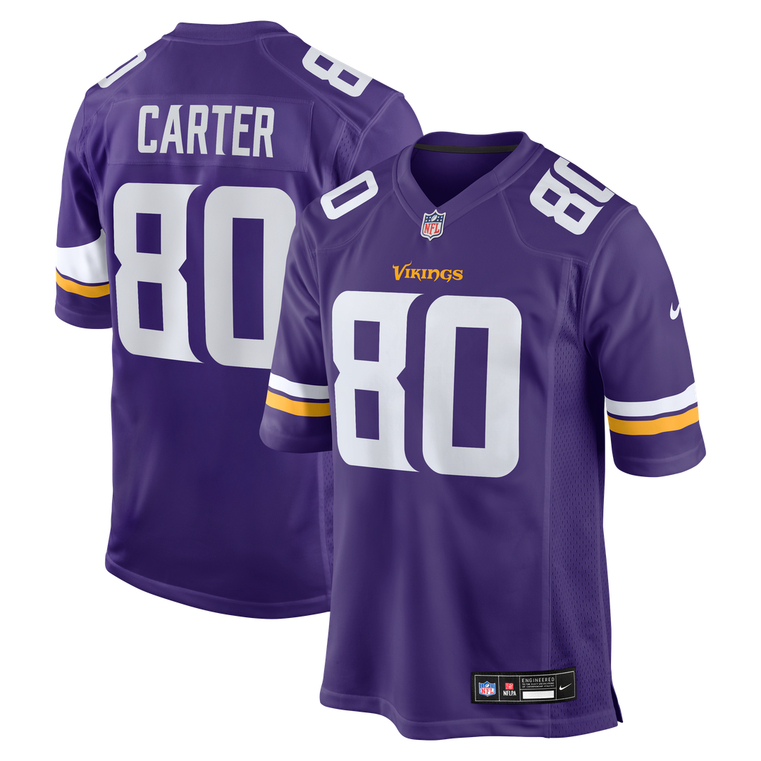 Cris Carter Minnesota Vikings Game Retired Player Jersey - Purple
