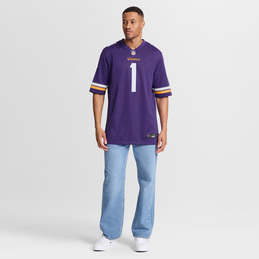 Number 1 Groom Minnesota Vikings Game Jersey - Purple