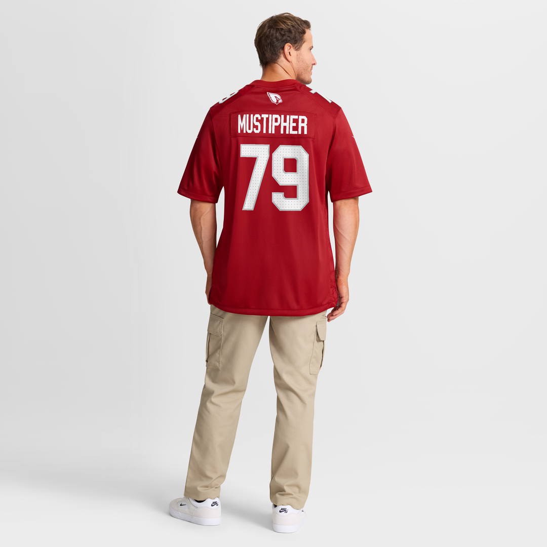 PJ Mustipher Arizona Cardinals Team Game Jersey - Cardinal