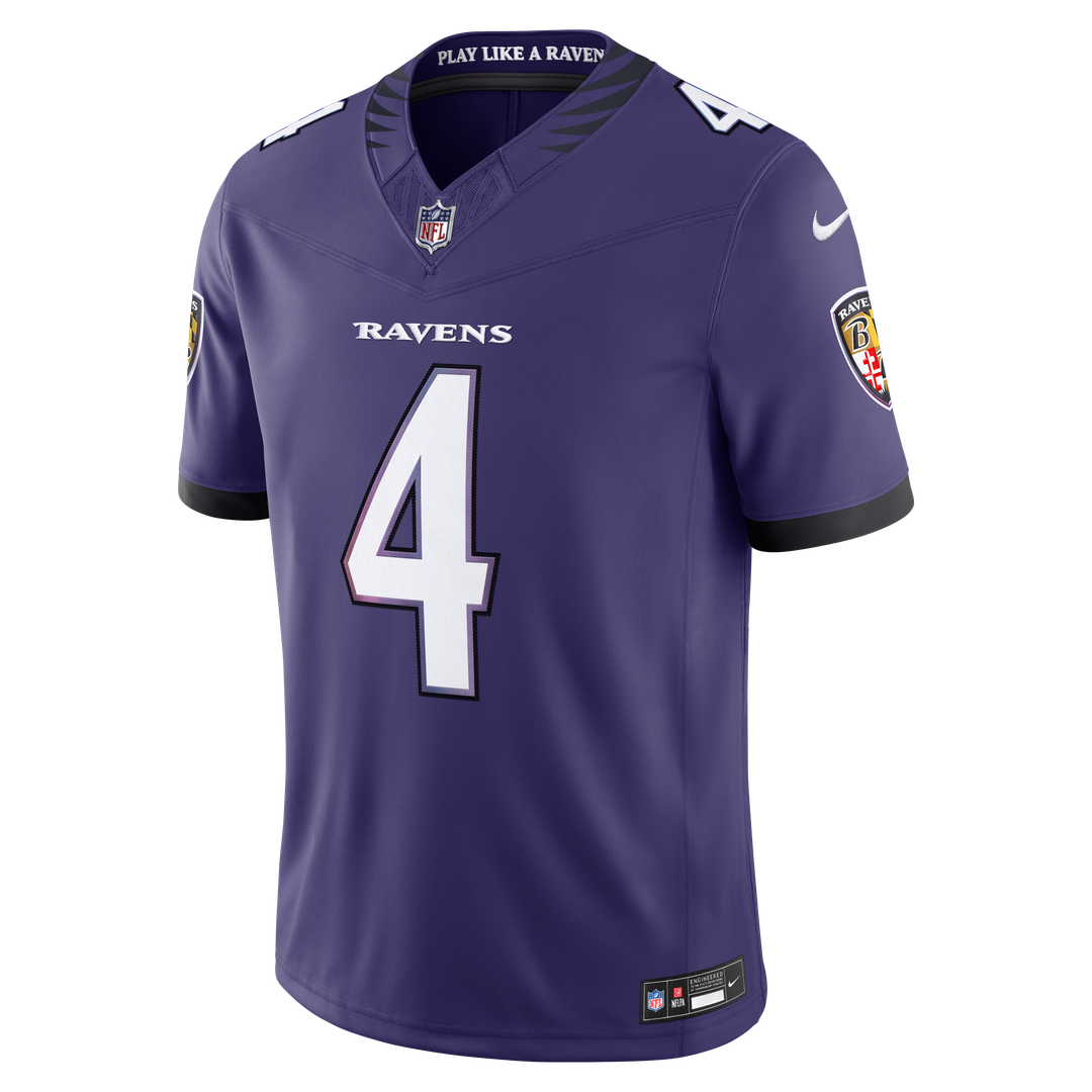 Zay Flowers Baltimore Ravens Vapor F.U.S.E. Stitched Limited Jersey - Purple