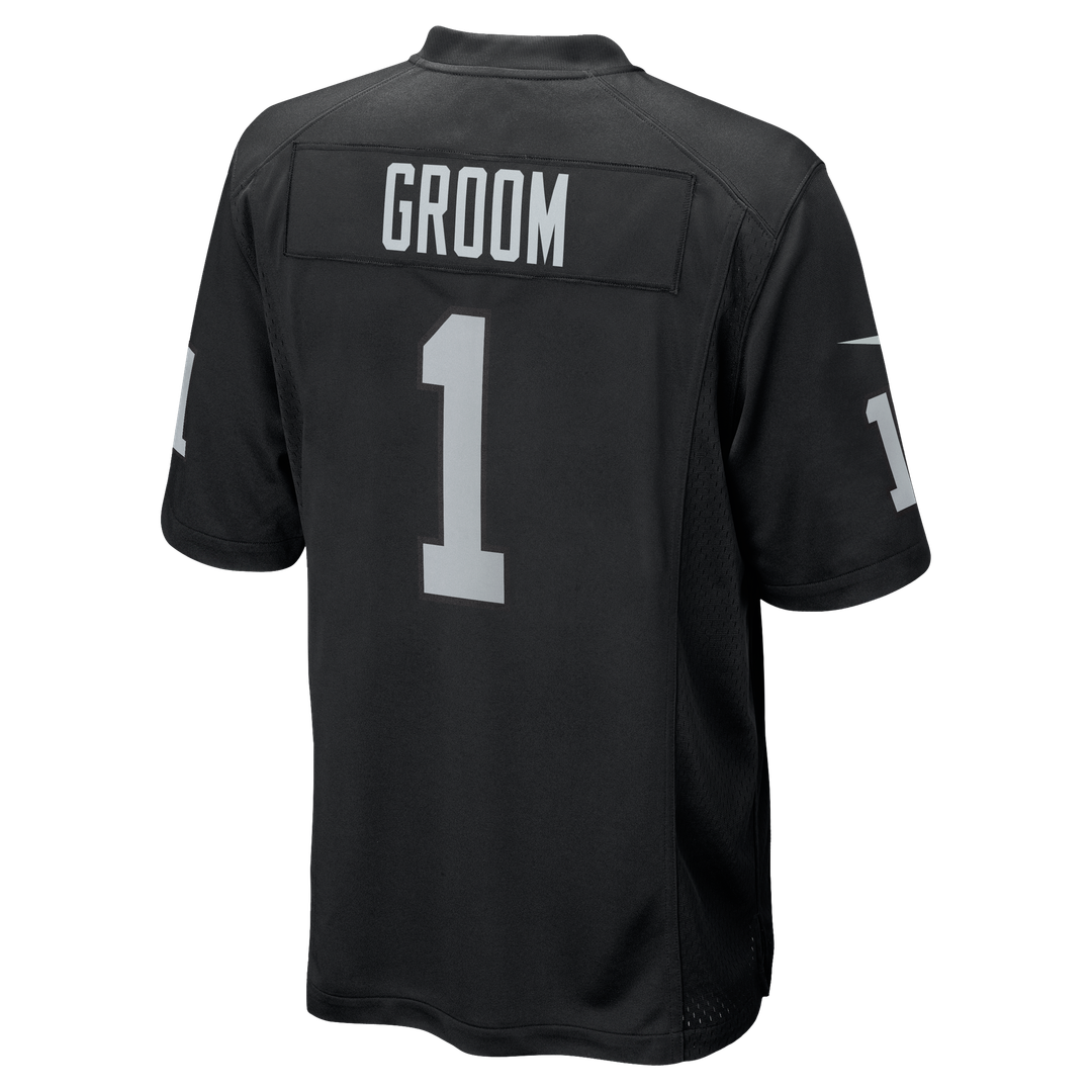 Number 1 Groom Las Vegas Raiders Game Jersey - Black