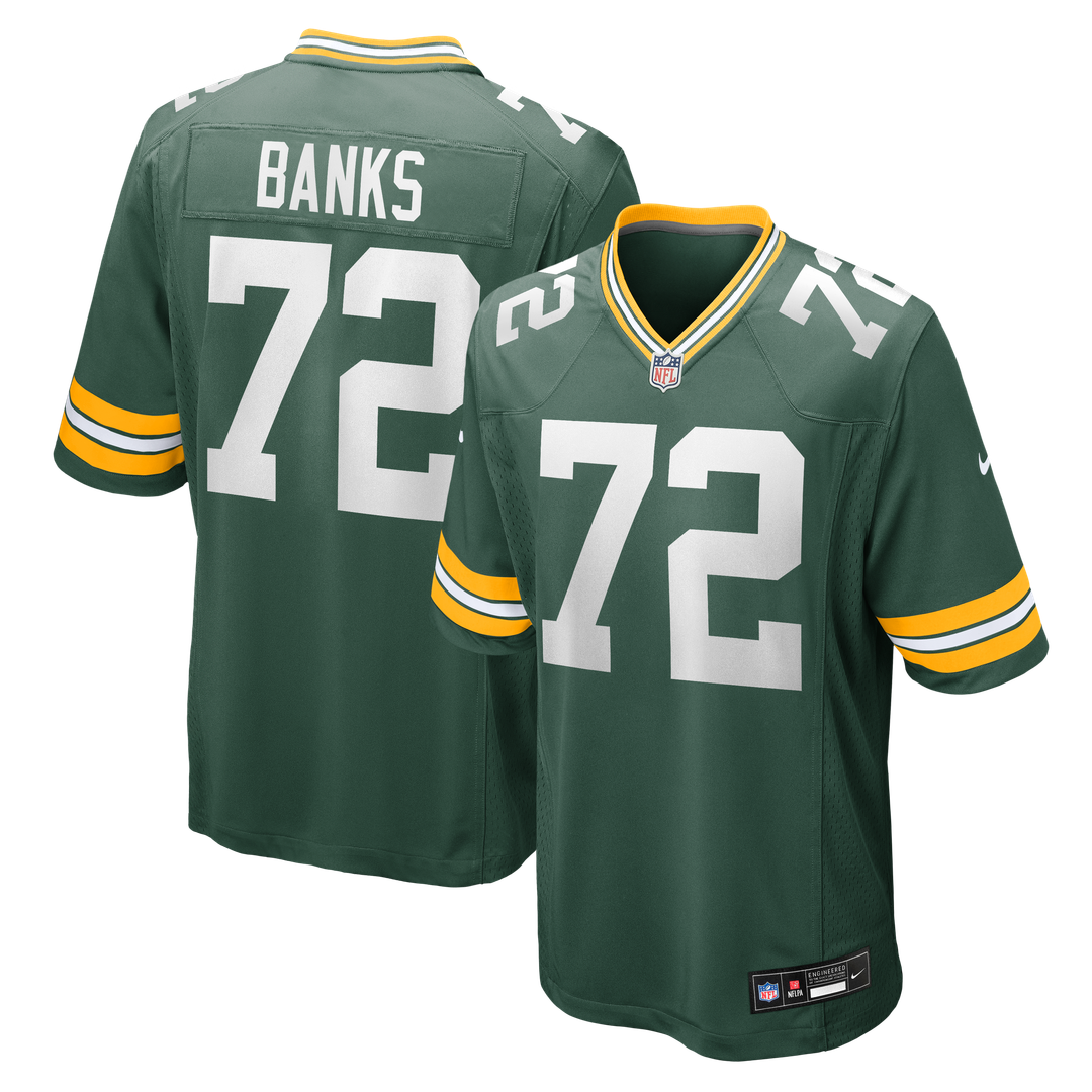 Brant Banks Green Bay Packers Team Game Jersey - Green