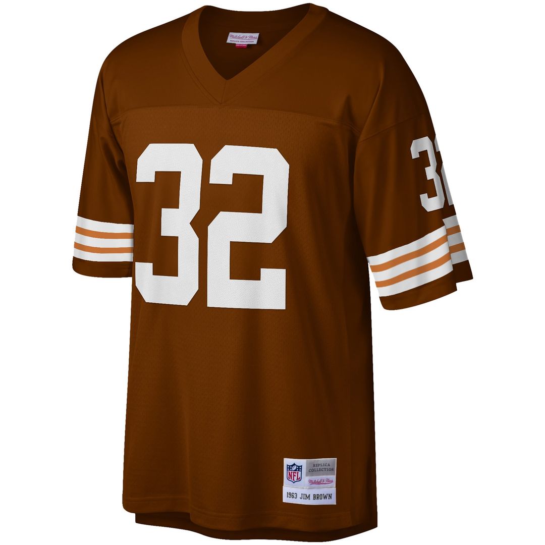 Jim Brown Cleveland Browns Big & Tall 1963 Retired Player Replica Jersey - Brown
