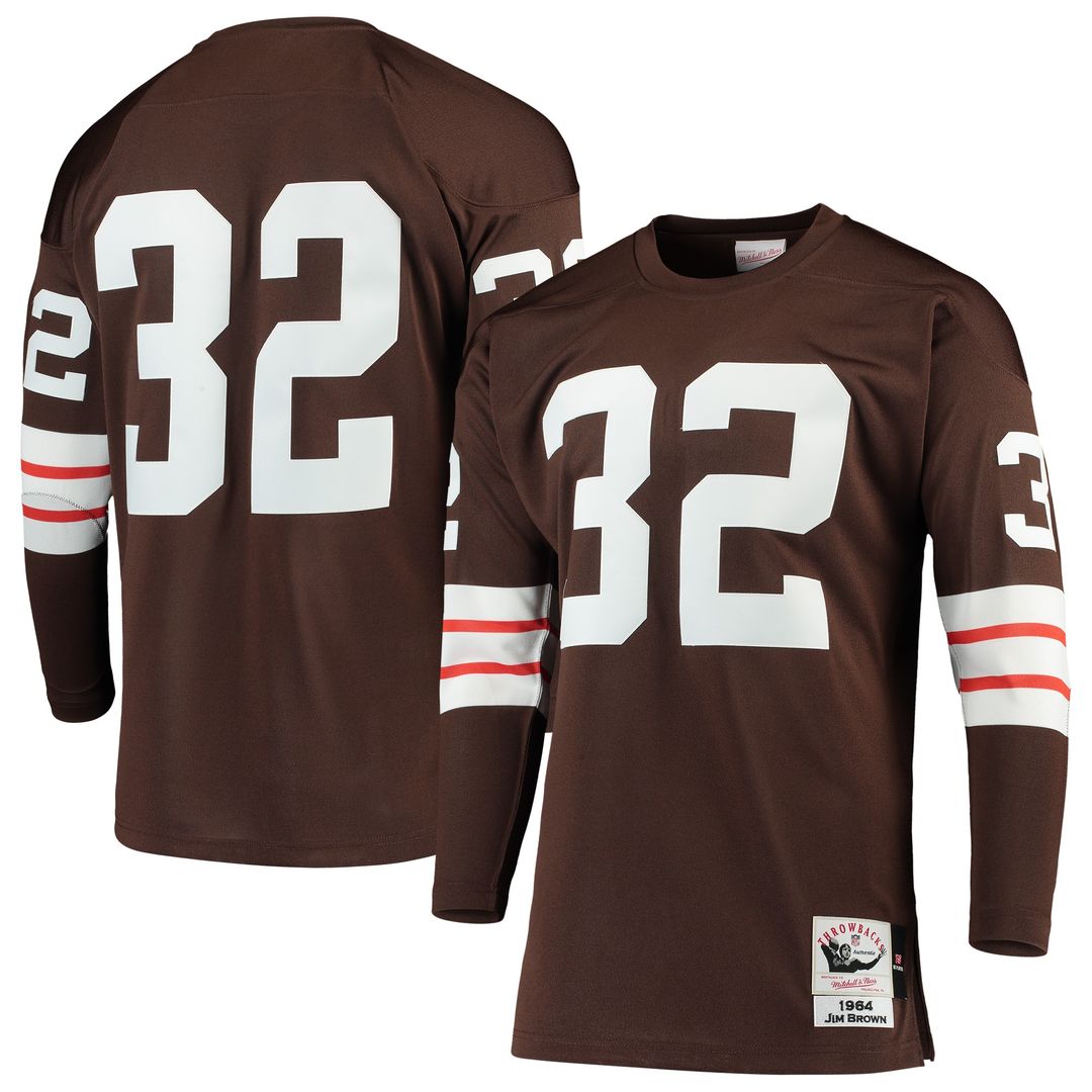Jim Brown Cleveland Browns 1964 Authentic Throwback Retired Player Jersey - Brown