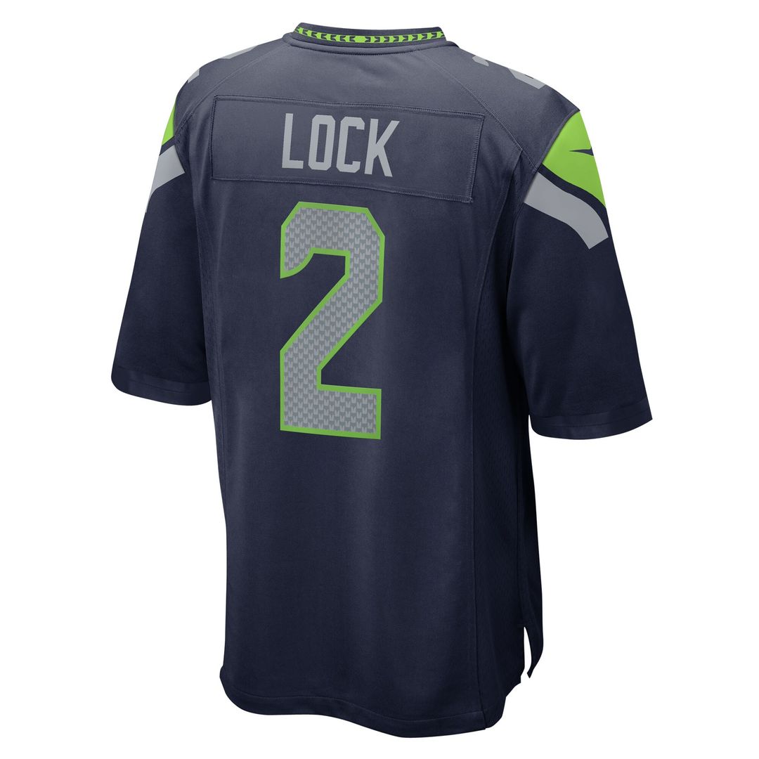 Drew Lock Seattle Seahawks Team Game Jersey - College Navy