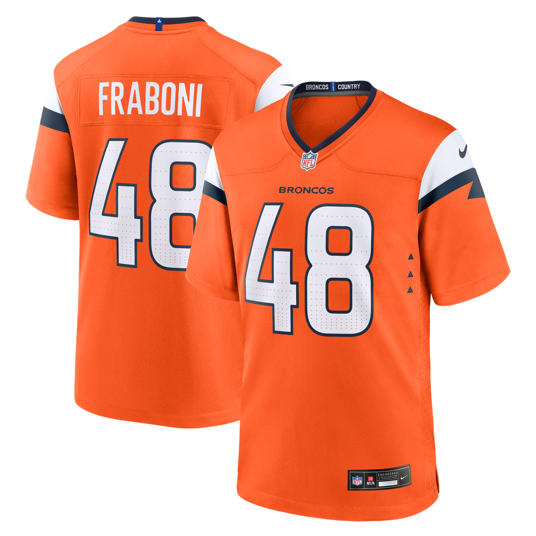 Mitchell Fraboni Denver Broncos Team Game Jersey - Orange