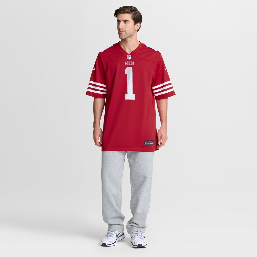 Number 1 Groom San Francisco 49ers Game Jersey - Scarlet