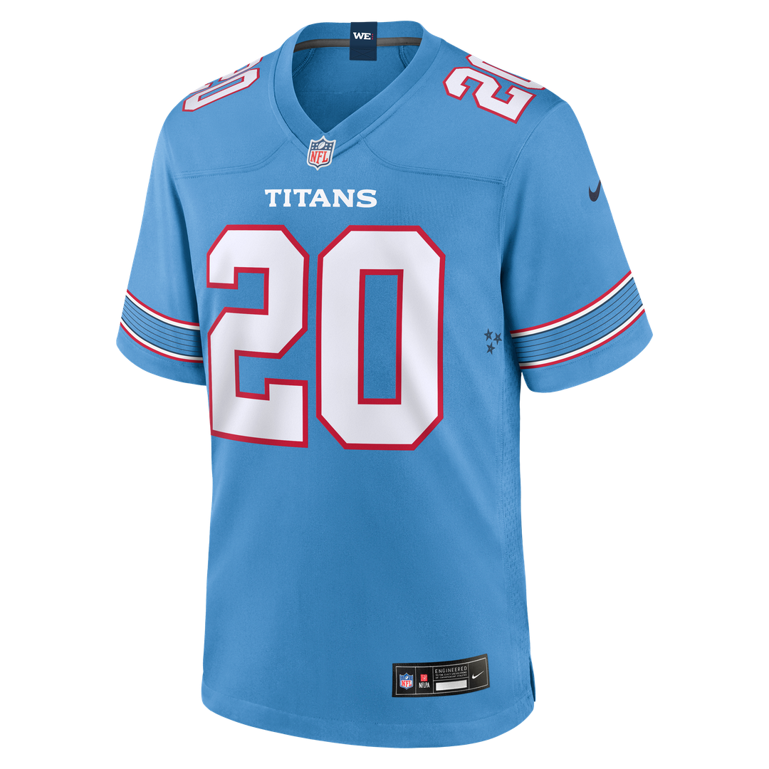 Tony Pollard Tennessee Titans Game Jersey - Light Blue