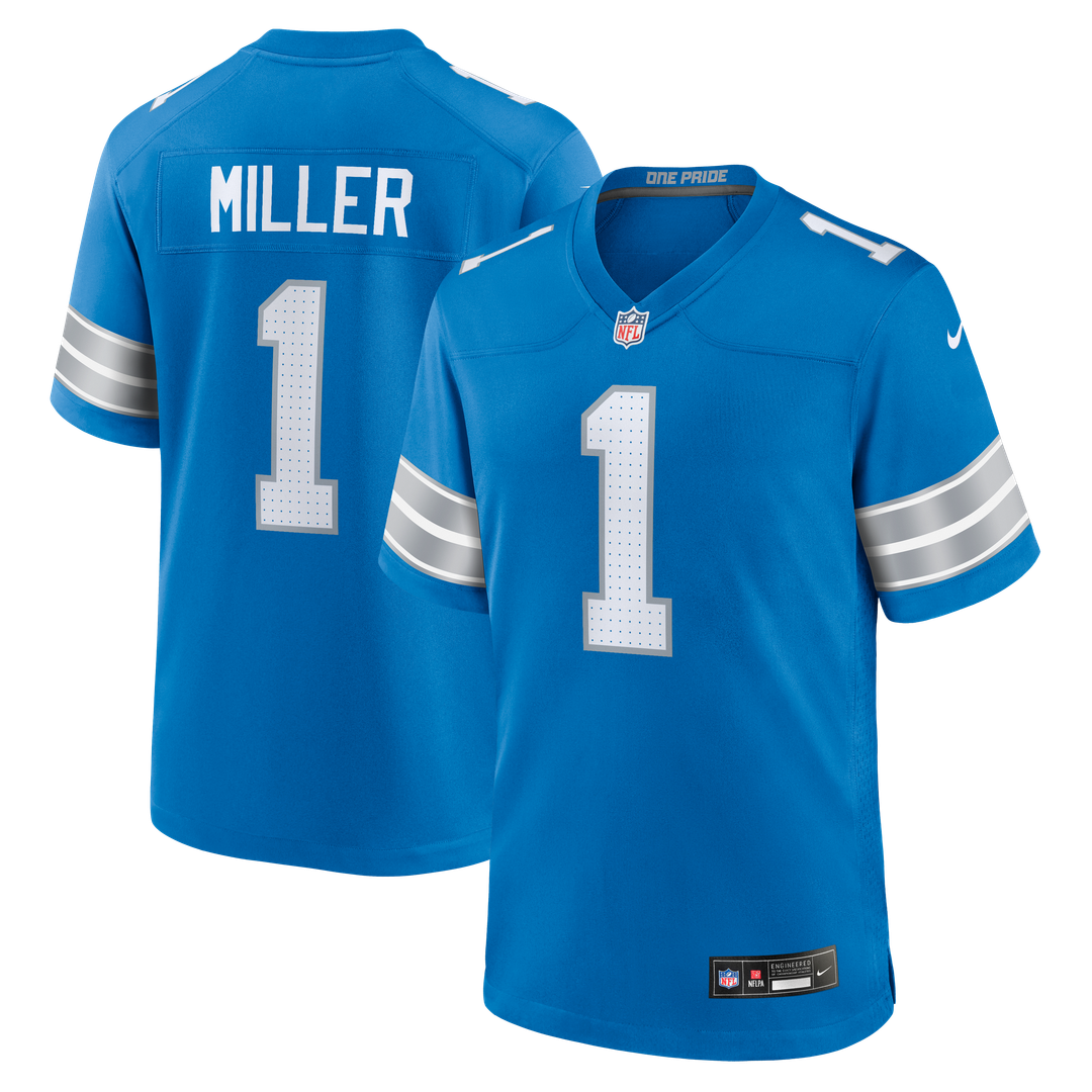 Blake Miller Detroit Lions 2026 NFL Draft First Round Pick No. 17 Team Game Jersey - Blue