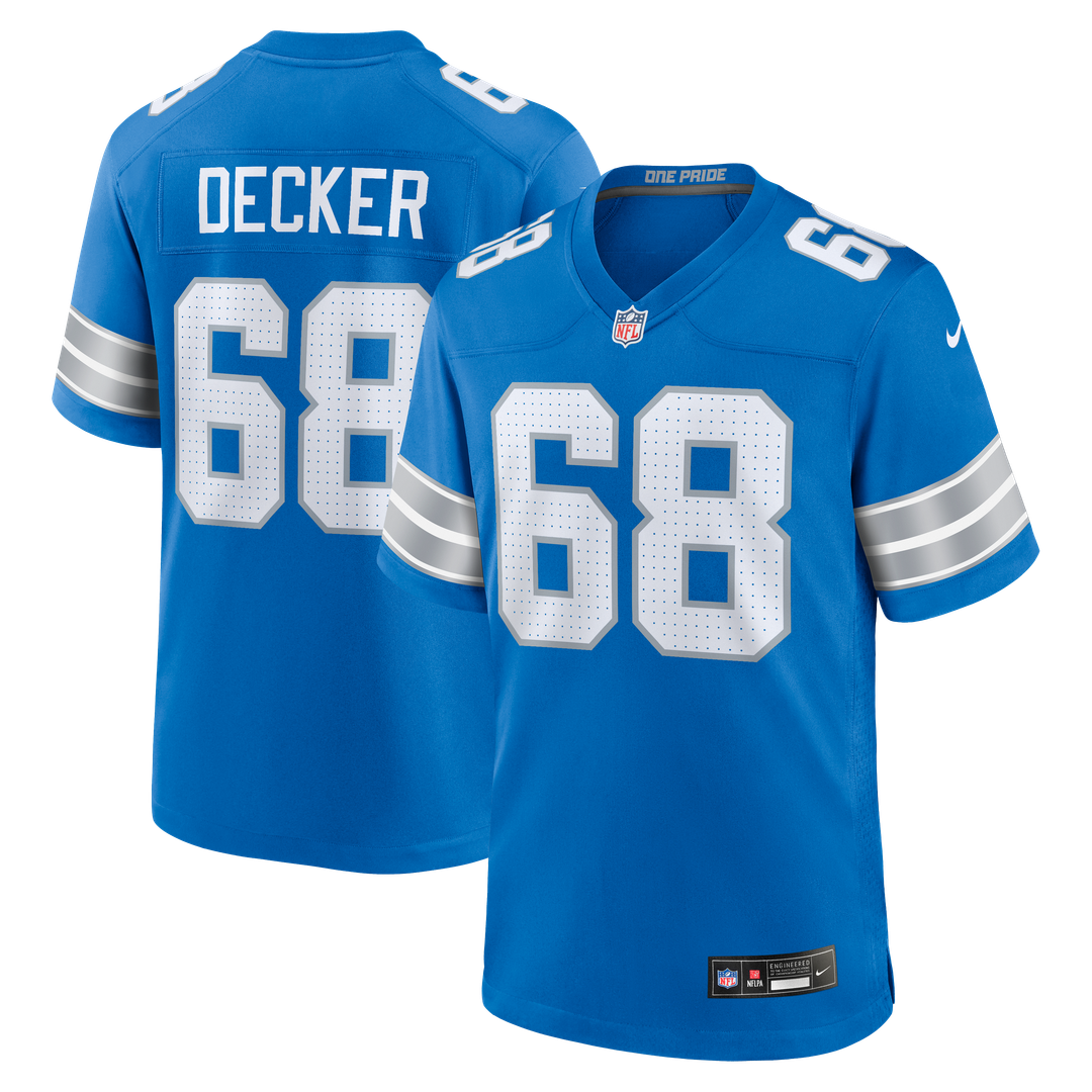 Taylor Decker Detroit Lions Team Game Jersey - Blue