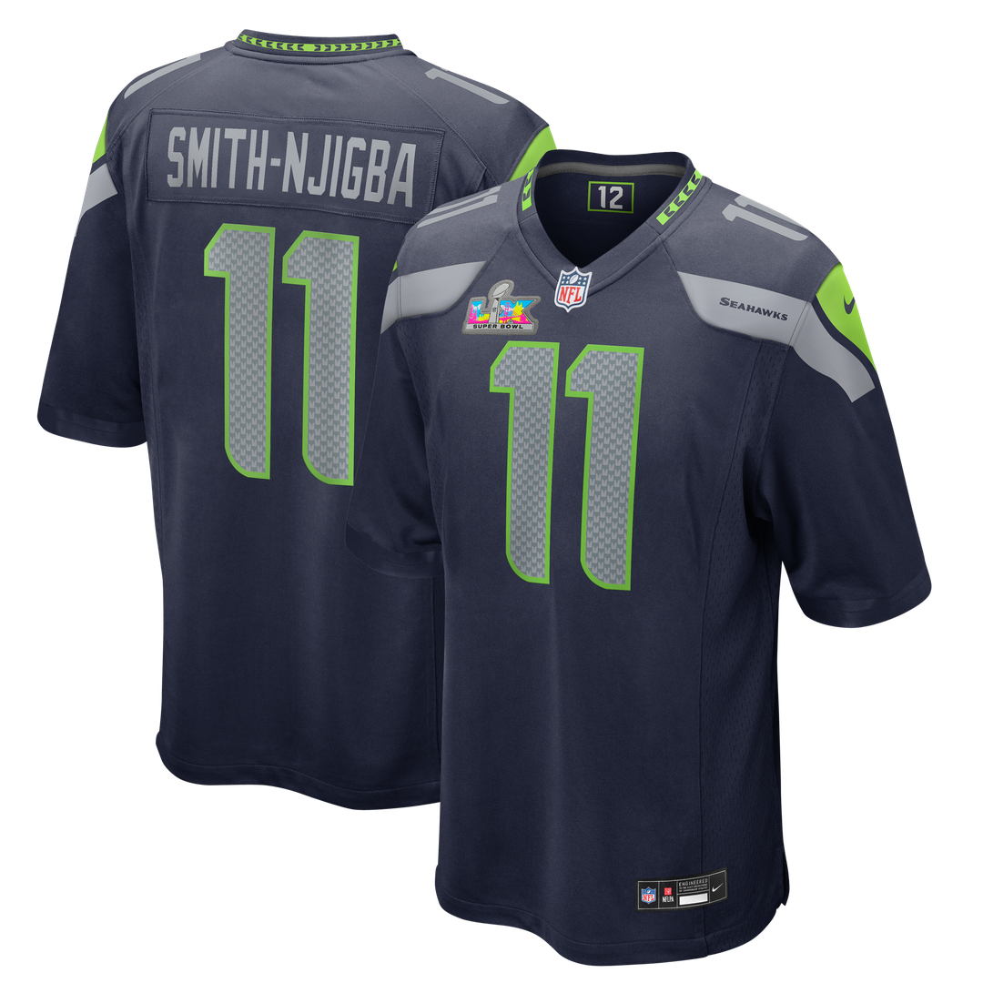Jaxon Smith-Njigba Seattle Seahawks Super Bowl LX Patch Game Jersey - College Navy