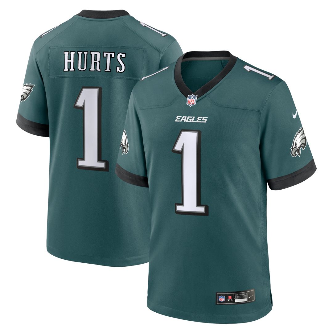 Jalen Hurts Philadelphia Eagles Team Game Jersey - Midnight Green