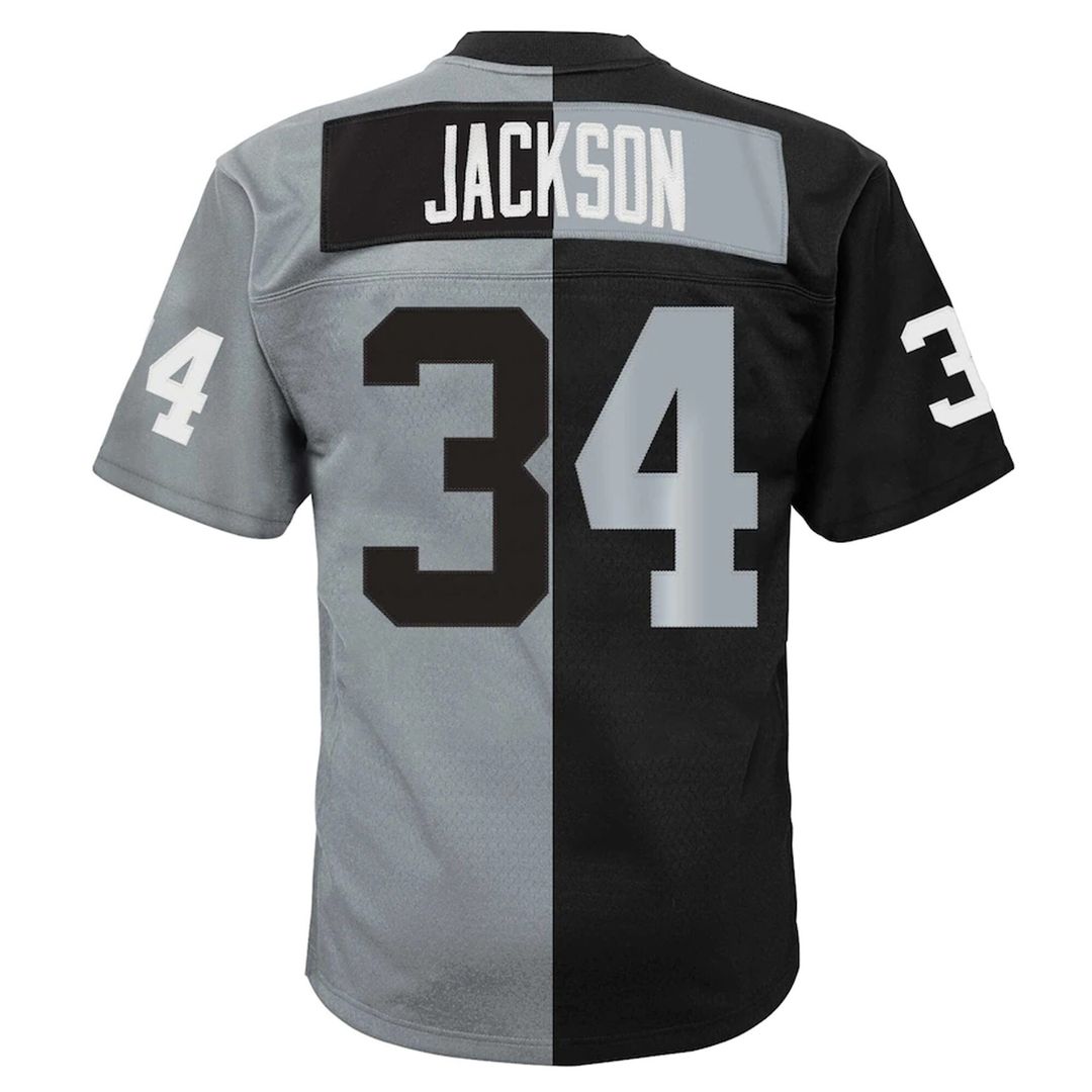 Bo Jackson Las Vegas Raiders Big & Tall Split Legacy Retired Player Replica Jersey - Black/Silver