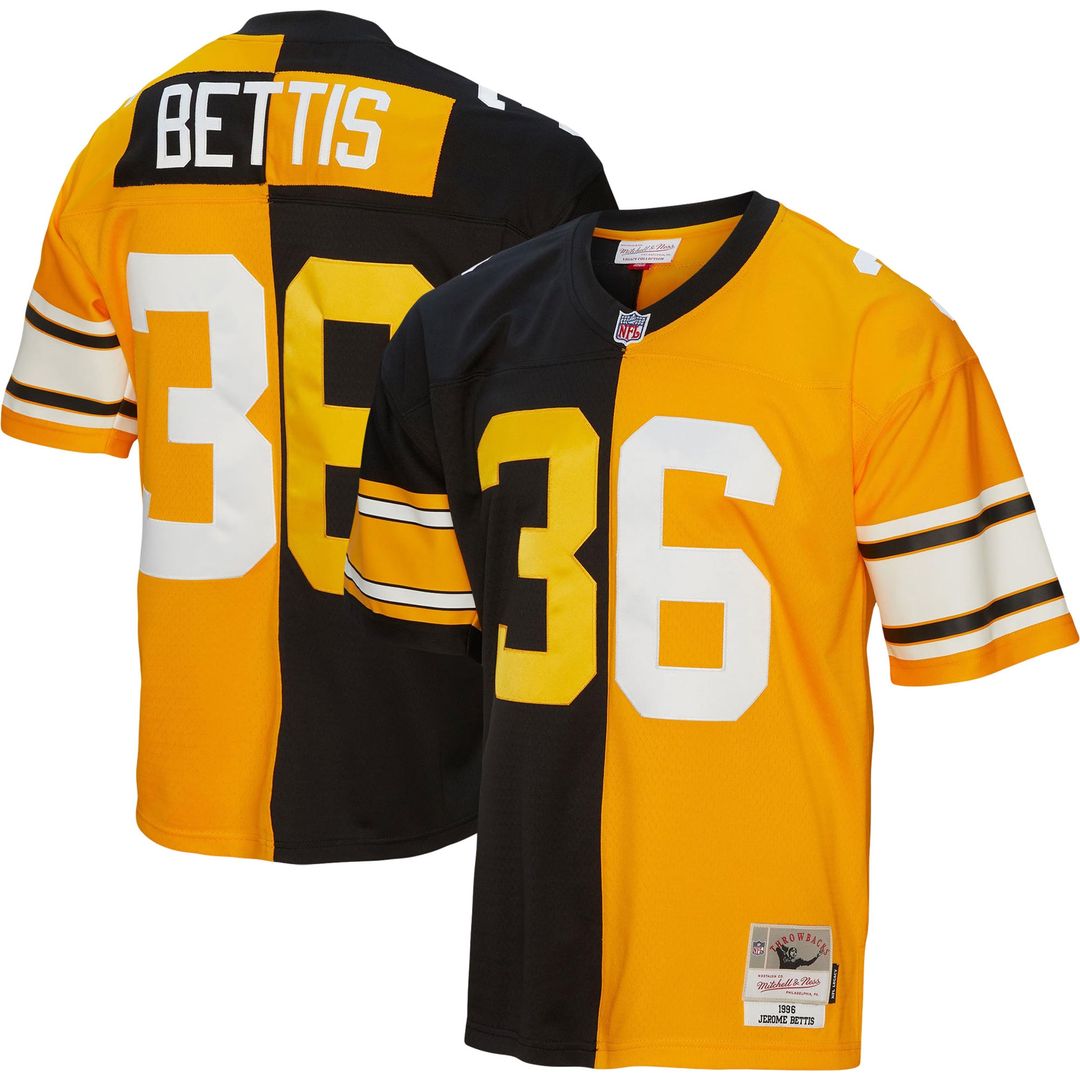 Jerome Bettis Pittsburgh Steelers 1996 Split Legacy Replica Jersey - Black/Gold