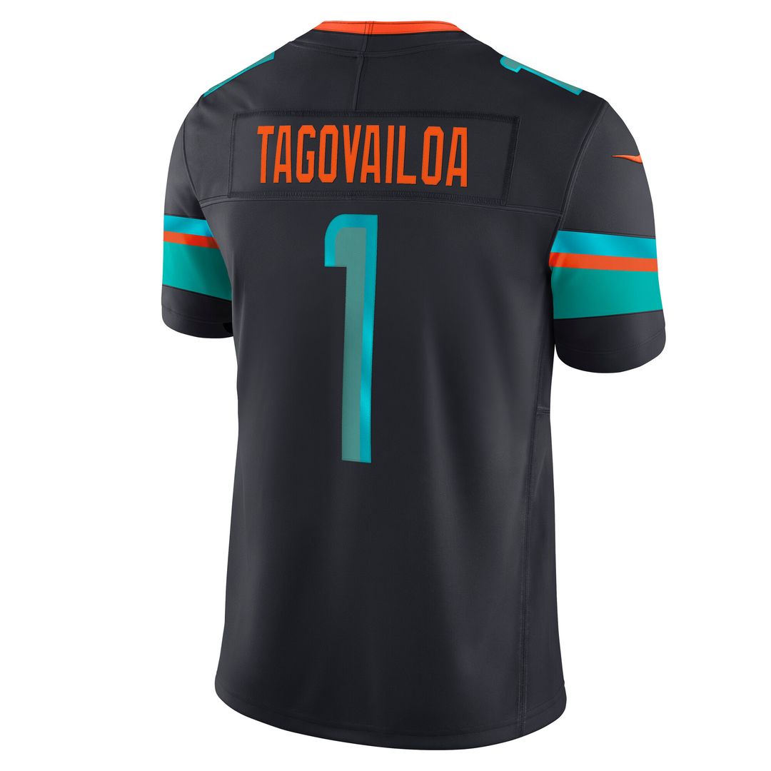 Tua Tagovailoa Miami Dolphins 2025 Rivalries Collection Stitched Limited Jersey - Pitch Blue