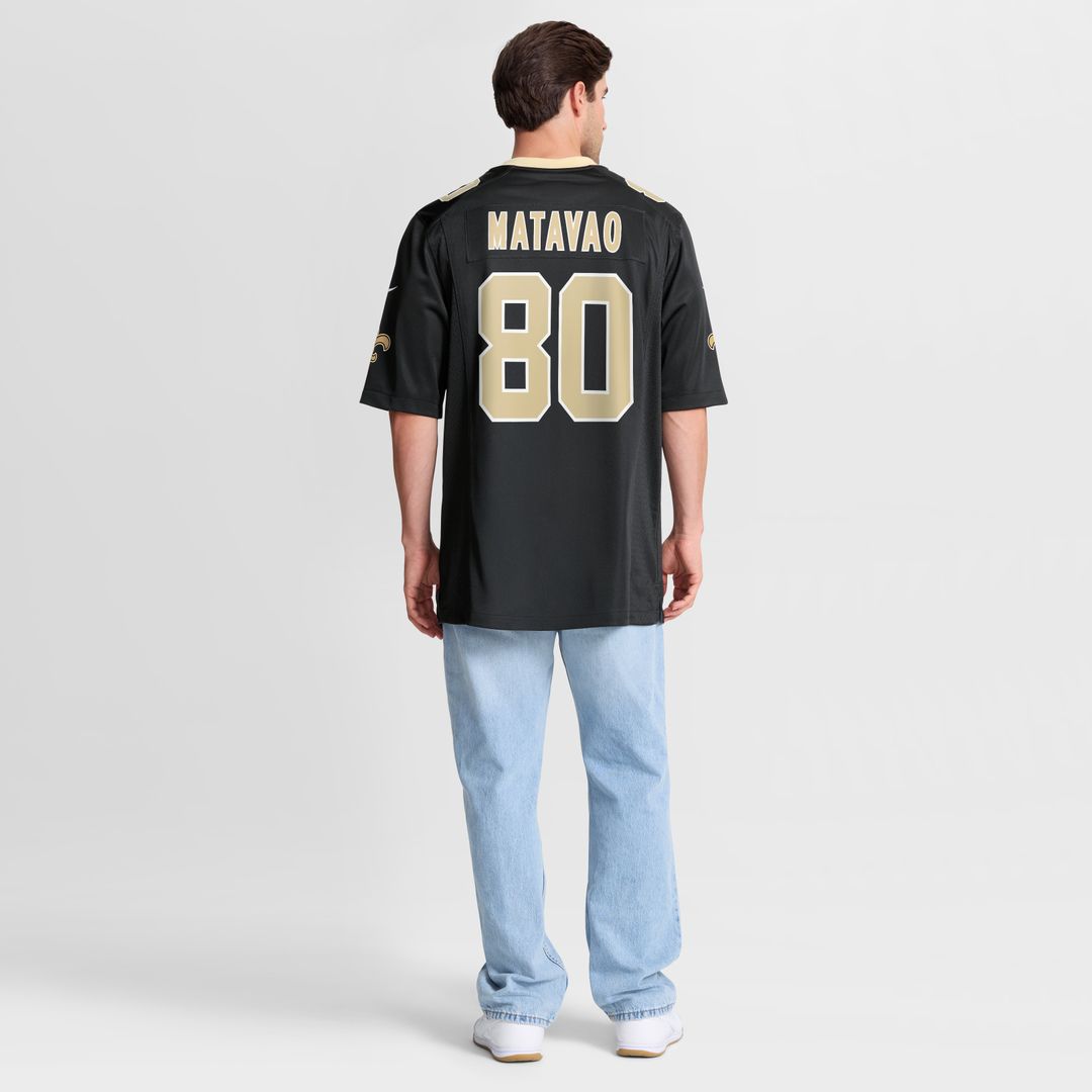 Moliki Matavao New Orleans Saints Team Game Jersey - Black