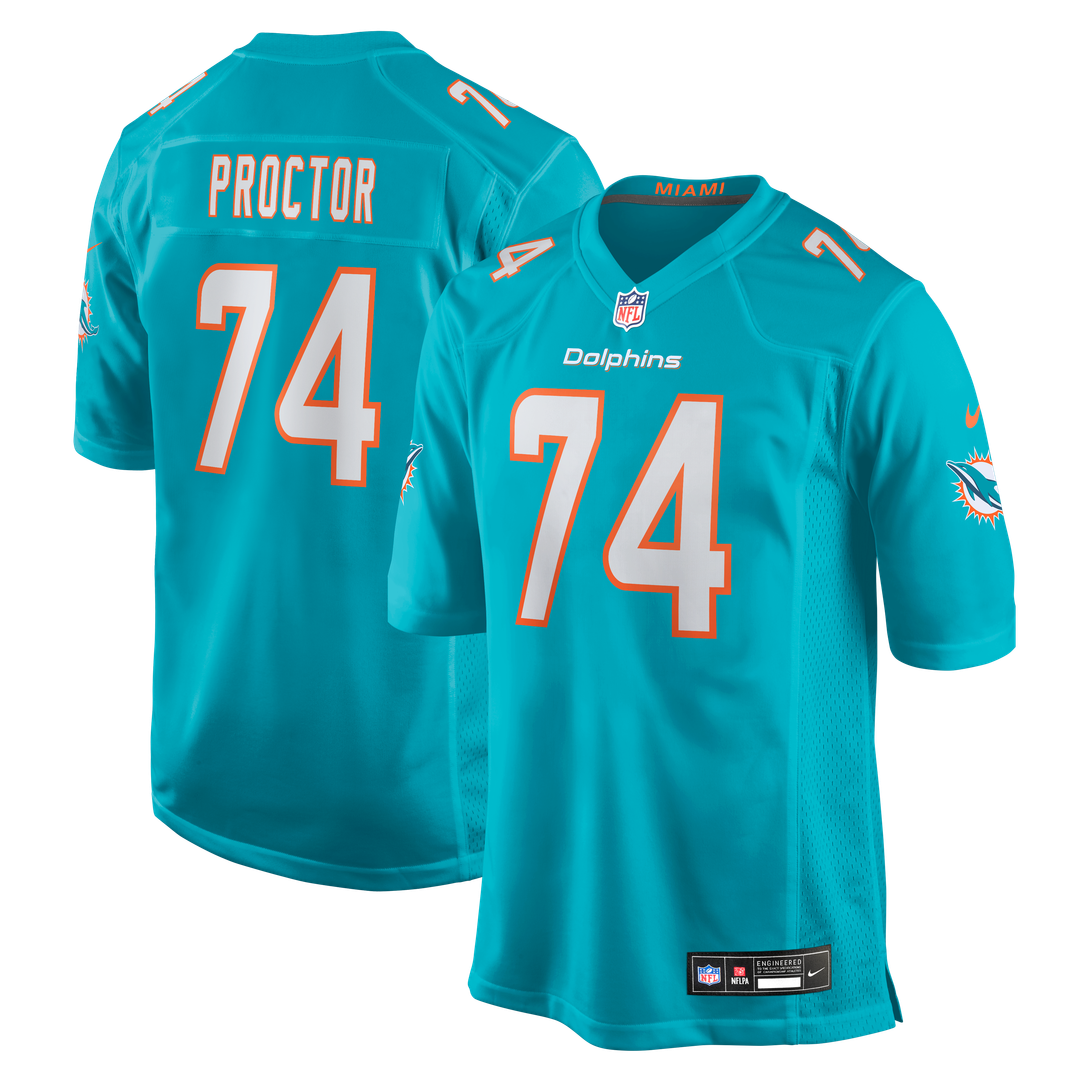 Kayden ProctorMiami Dolphins 2026 NFL Draft First Round Pick No. 12 Team Game Jersey - Aqua