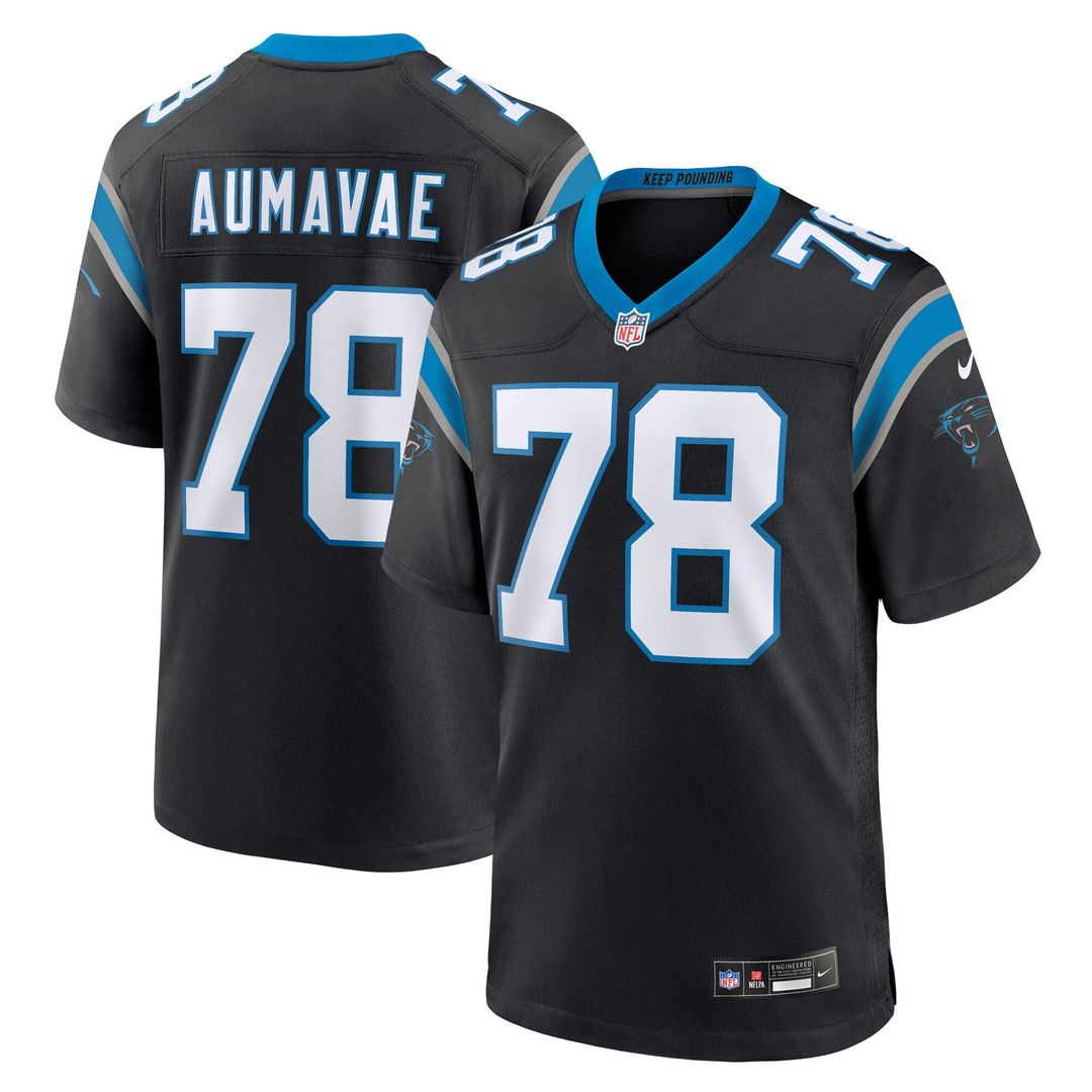 Popo Aumavae Carolina Panthers Team Game Jersey - Black