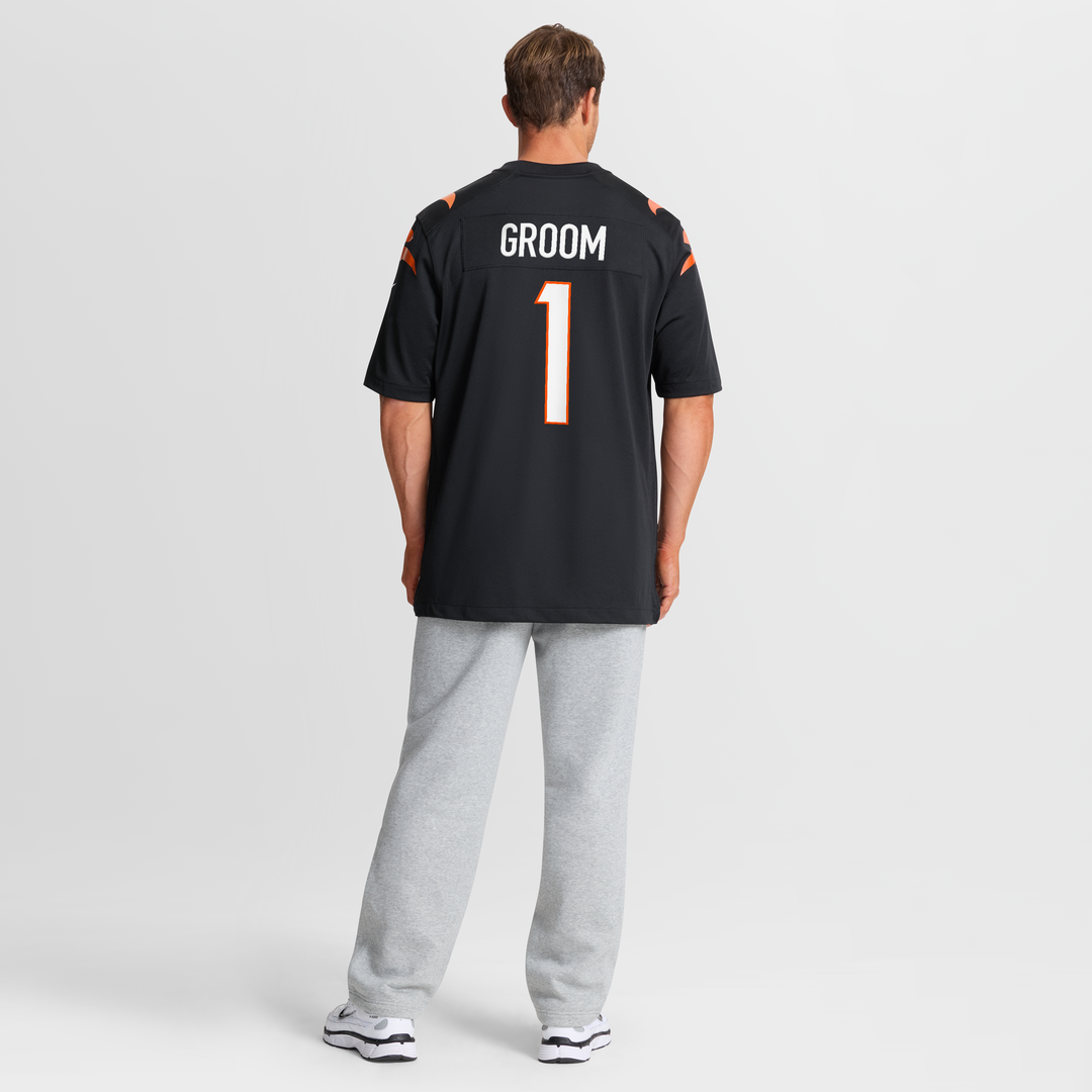 Number 1 Groom Cincinnati Bengals Game Jersey - Black