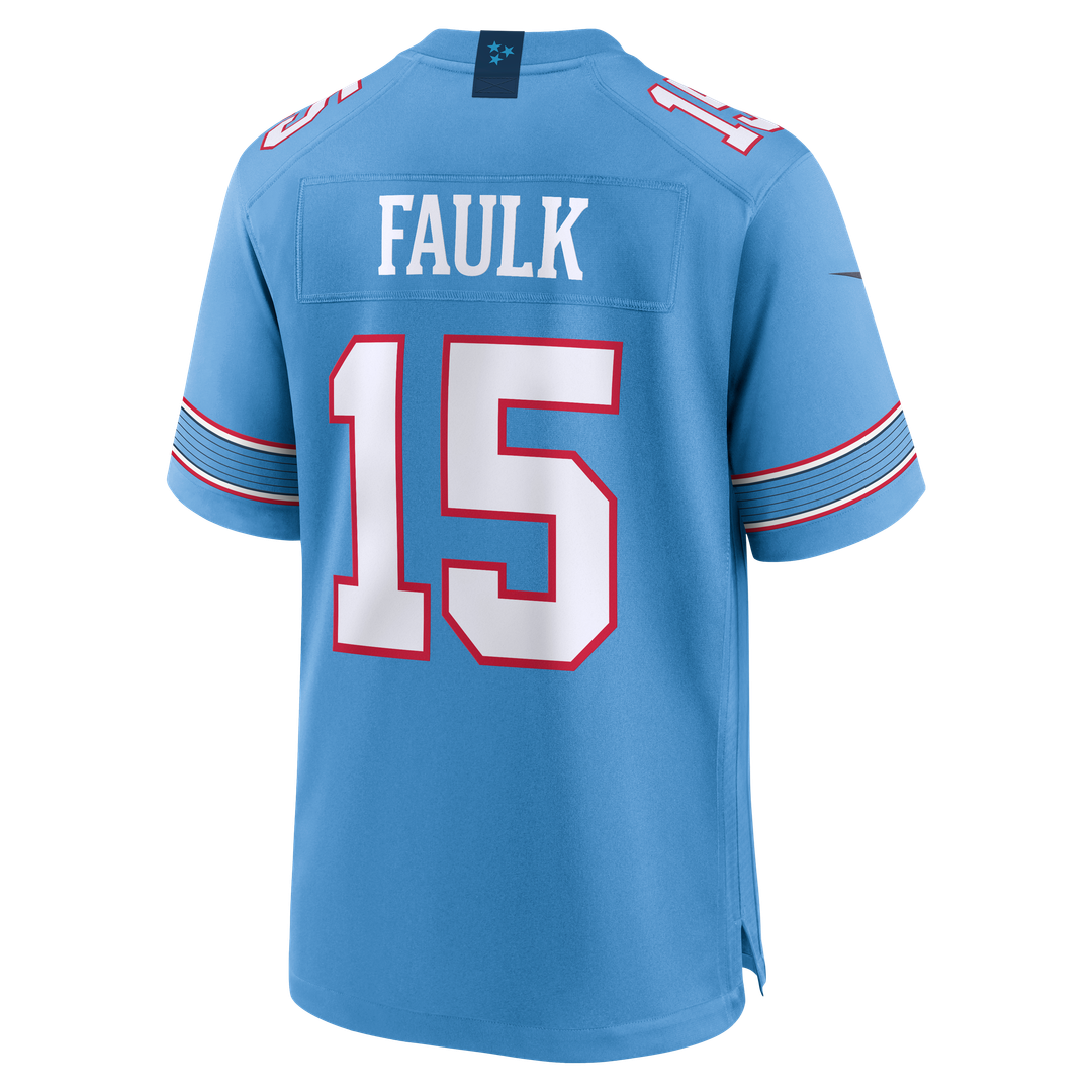 Keldric Faulk Tennessee Titans 2026 NFL Draft First Round Pick No.31 Game Jersey - Light Blue