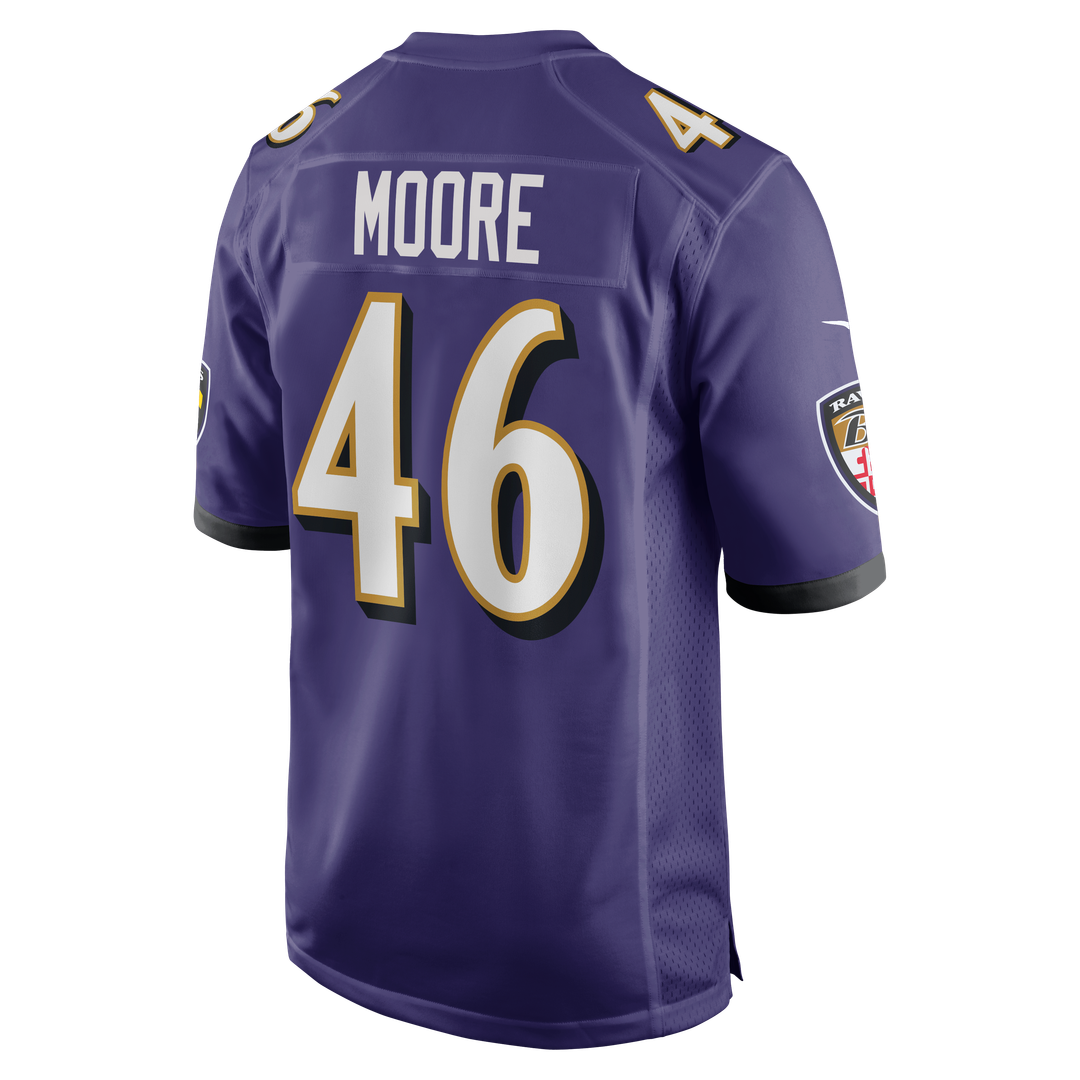 Nick Moore Baltimore Ravens Game Jersey - Purple