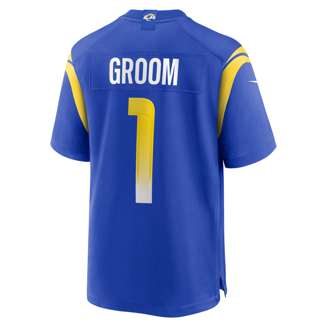 Number 1 Groom Los Angeles Rams Game Jersey - Royal
