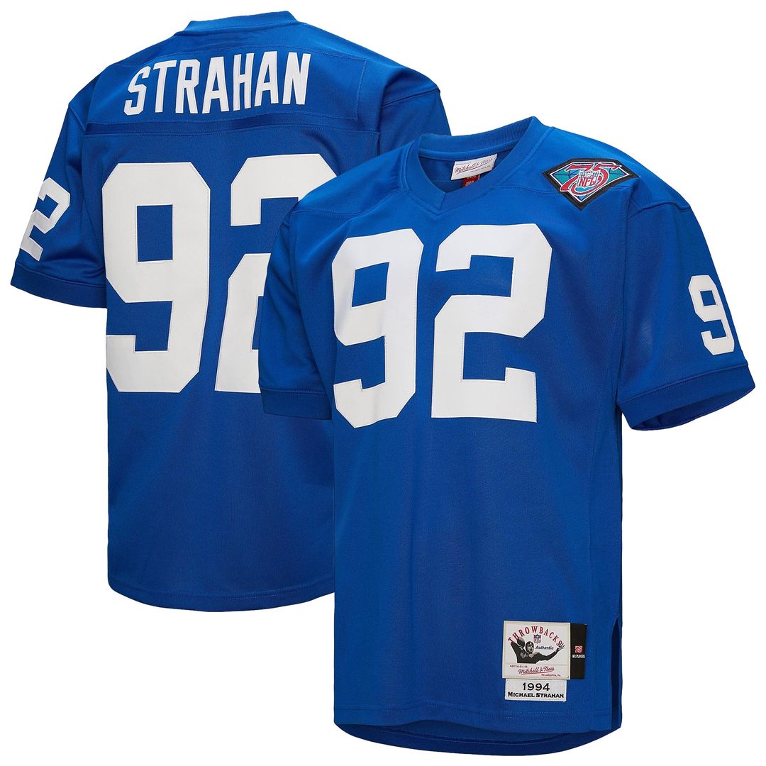 Michael Strahan New York Giants 1994 Authentic Throwback Retired Player Jersey - Royal