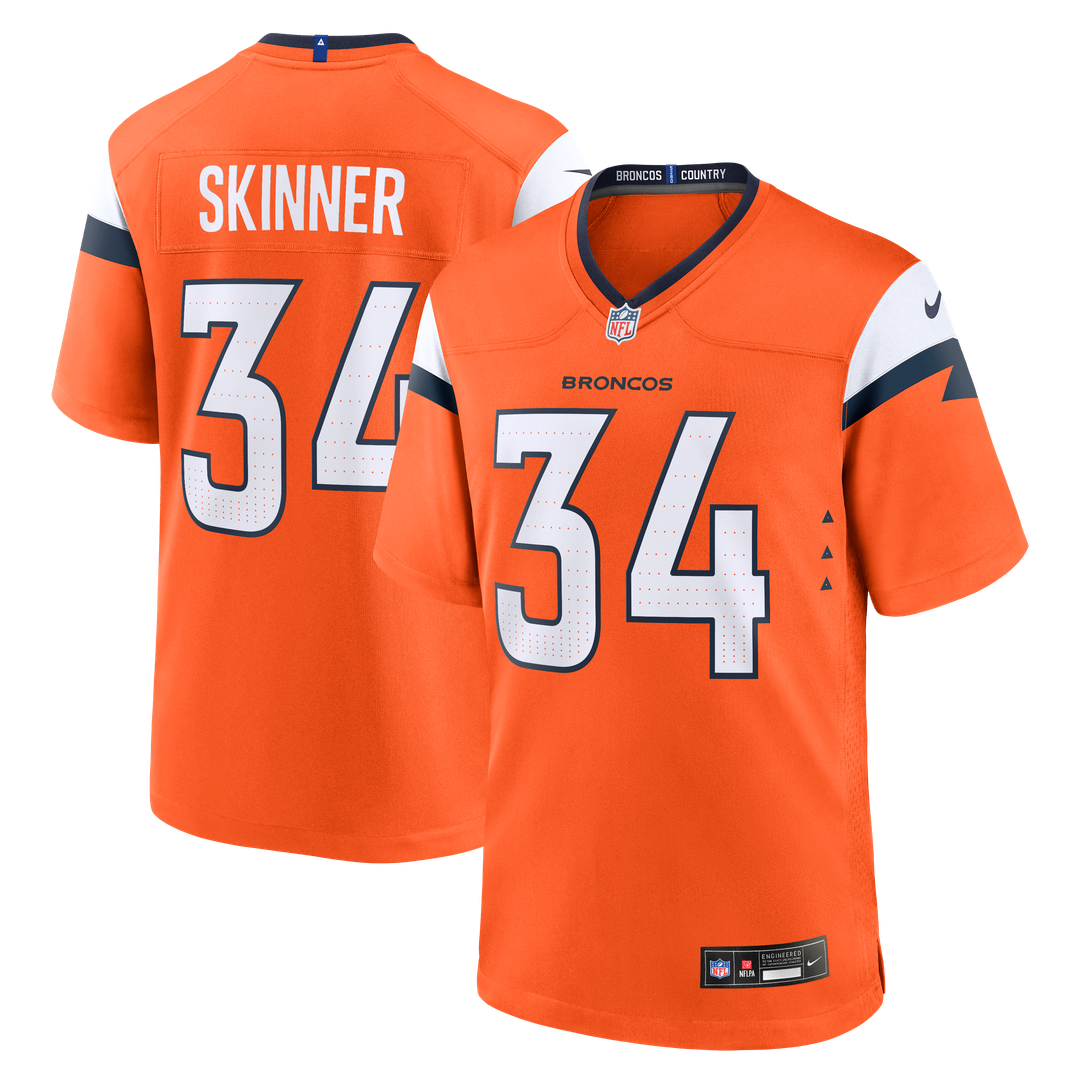 JL Skinner Denver Broncos Team Game Jersey - Orange