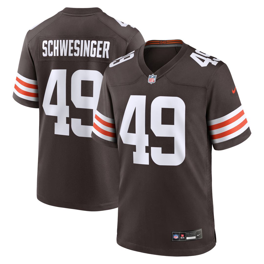 Carson Schwesinger Cleveland Browns 2025 NFL Draft Game Jersey - Brown