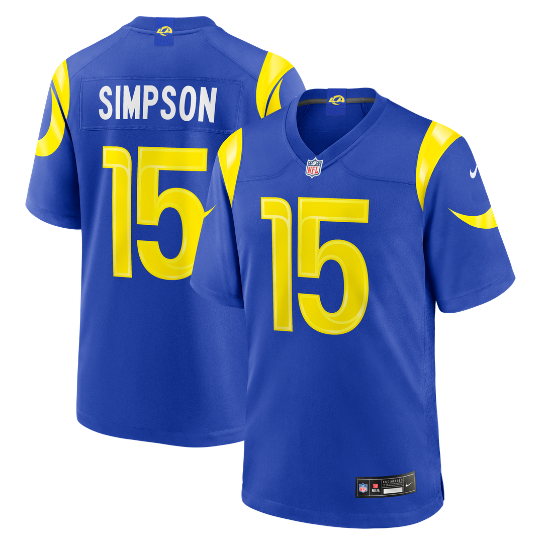 Ty Simpson Los Angeles Rams 2026 NFL Draft First Round Pick No. 13 Team Game Jersey - Royal