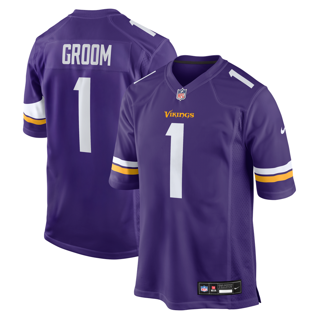 Number 1 Groom Minnesota Vikings Game Jersey - Purple
