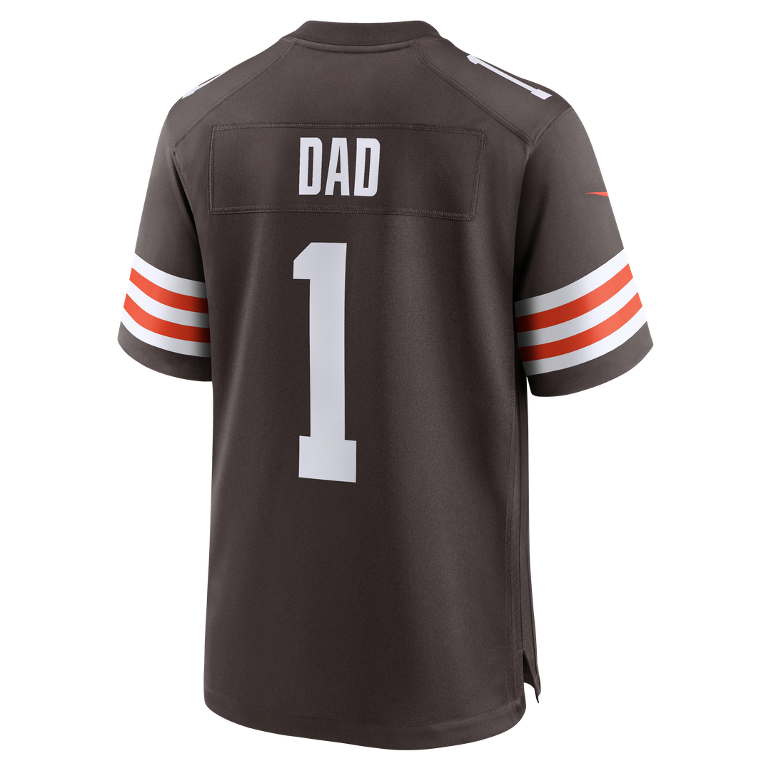Number 1 Dad Cleveland Browns Game Jersey - Brown