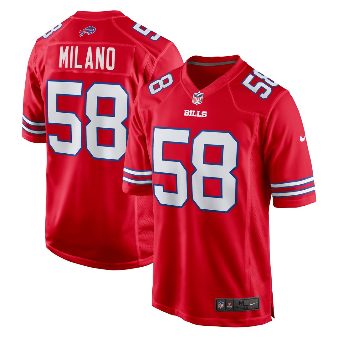Matt Milano Buffalo Bills Alternate Game Jersey - Red